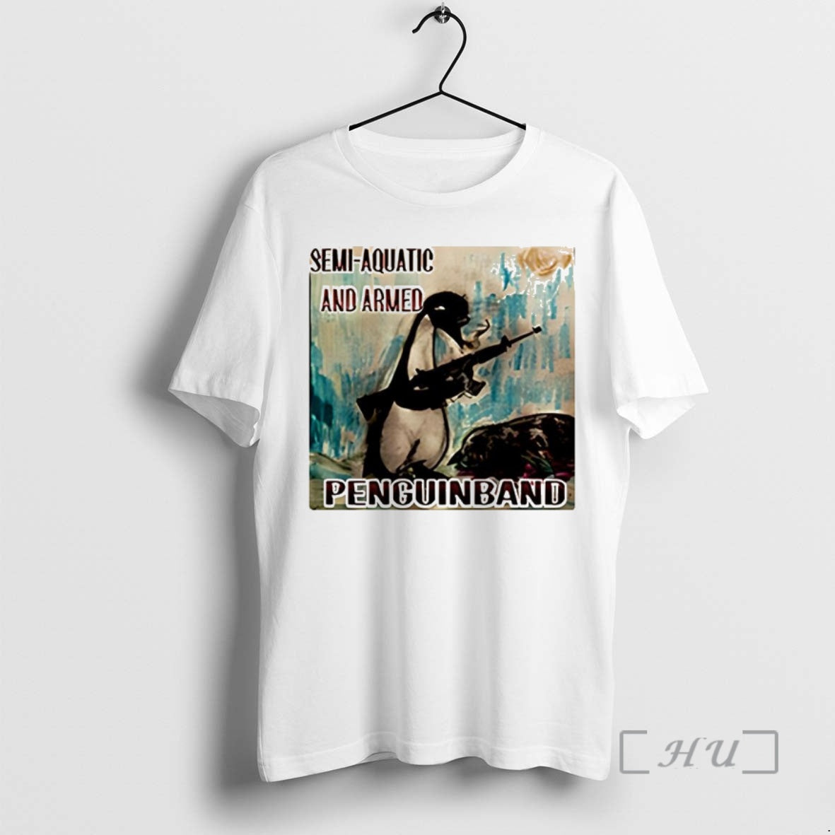 Trending Semi Aquatic And Armed Penguin Band Music Lover Premium T Shirt Sweater