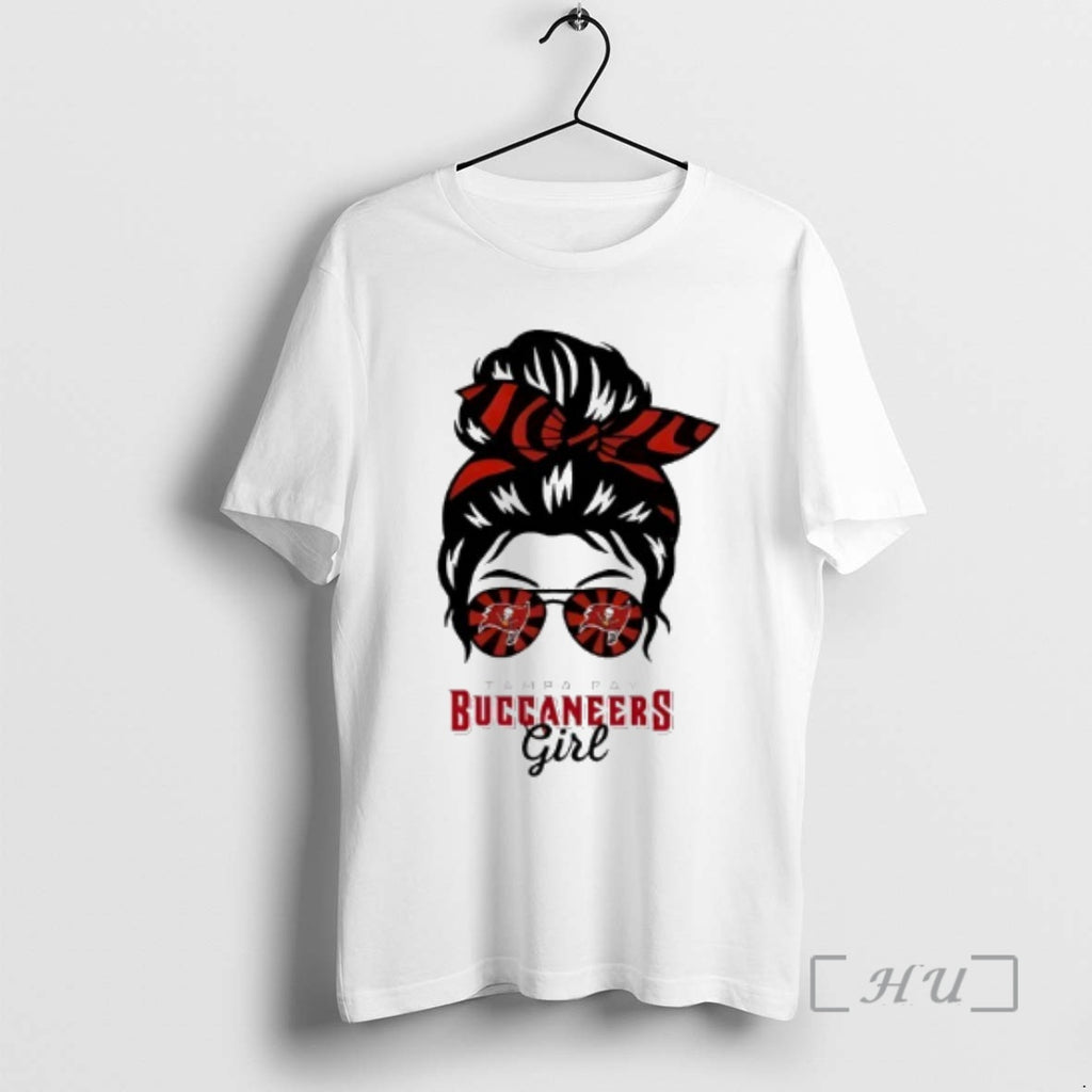 Trending Tampa Bay Buccaneers Girl Messy Bun Glasses