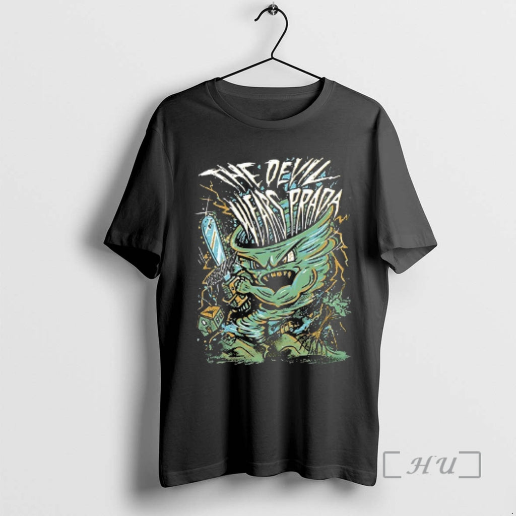 Trending The Devil Wears Prada Chainsaw Brutality Tornado Strength Double Sided Graphic Premium T Shirts