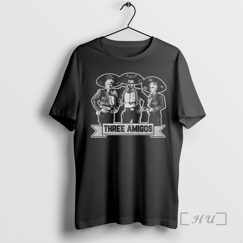 Trending Three Amigos Parody Edgy Pop Culture Trump Diddy Epstein Funny Meme Premium T Shirts