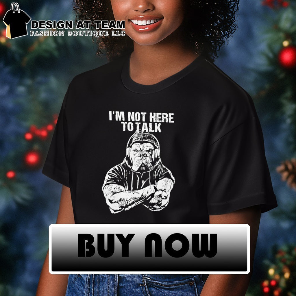 Trevor Rogers wearing Bulldog I’m not here to talk shirt