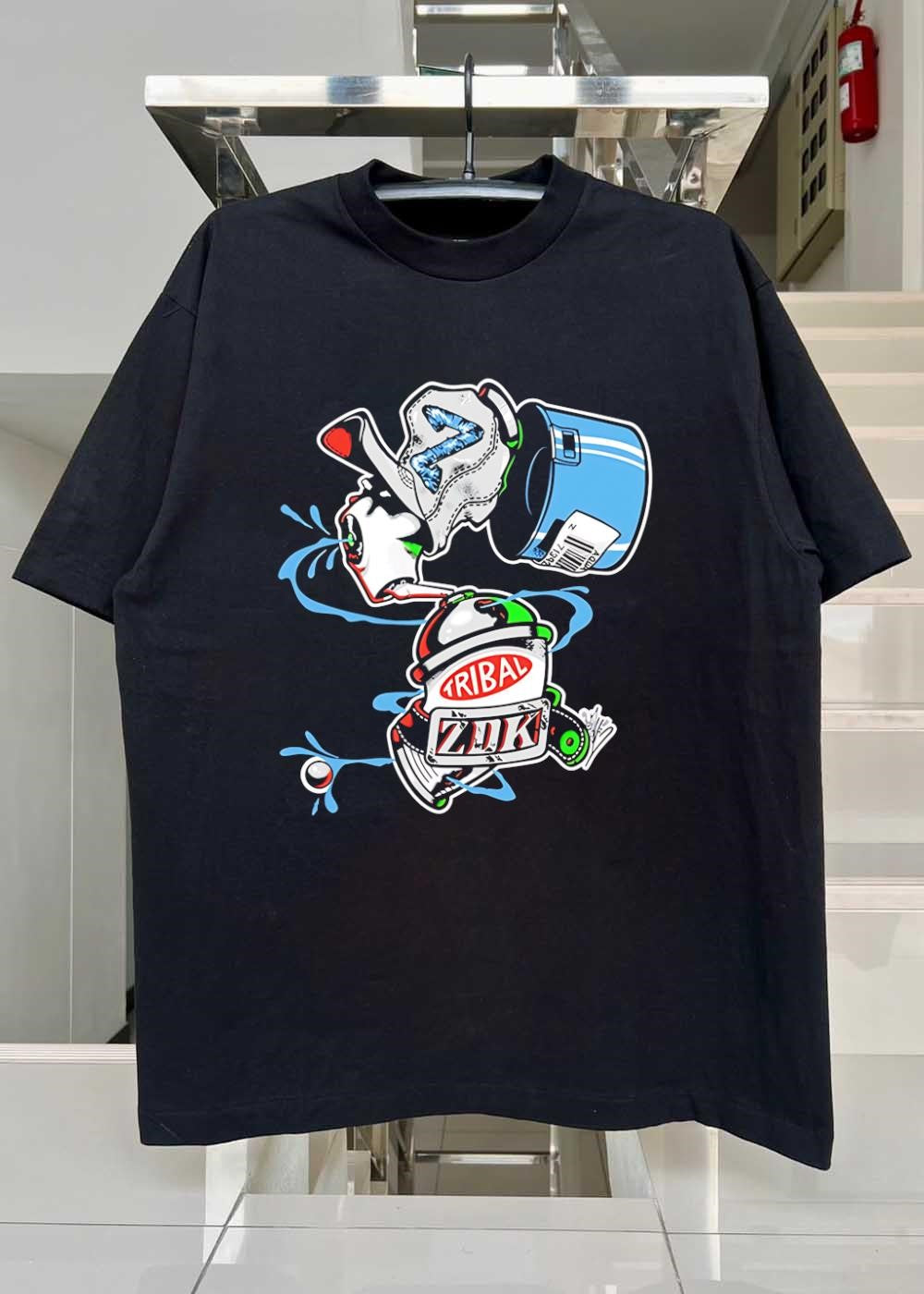 Tribal ZDK Spraying Paint Art Logo T-Shirt