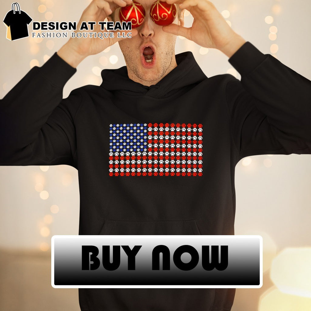 USA flag Dog paw America 4th of July shirt