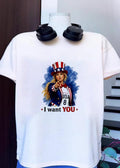 Uncle Sam Style Blonde Woman Pointing I Want You USA 8 T-Shirt