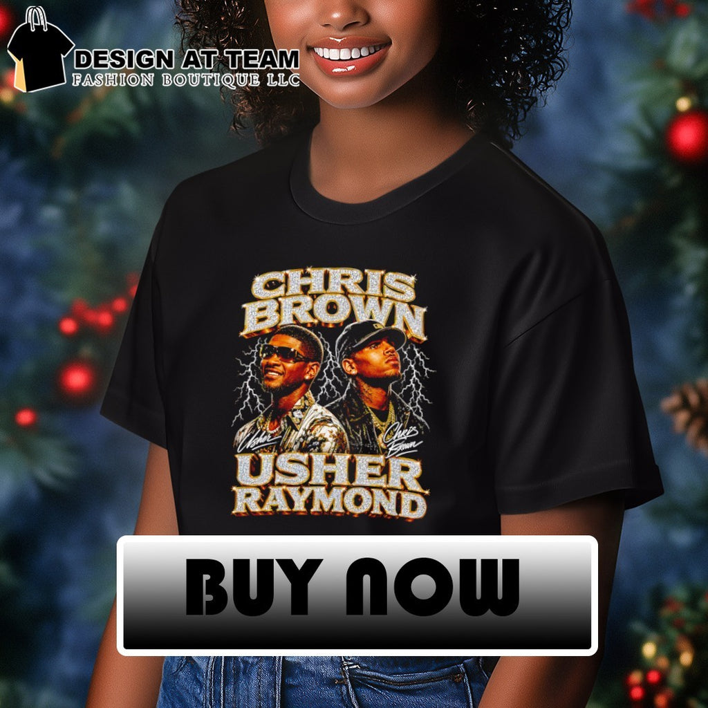 Usher Raymond and Chris Brown Diamond The R and B Tour Music Concert 2026 signatures shirt
