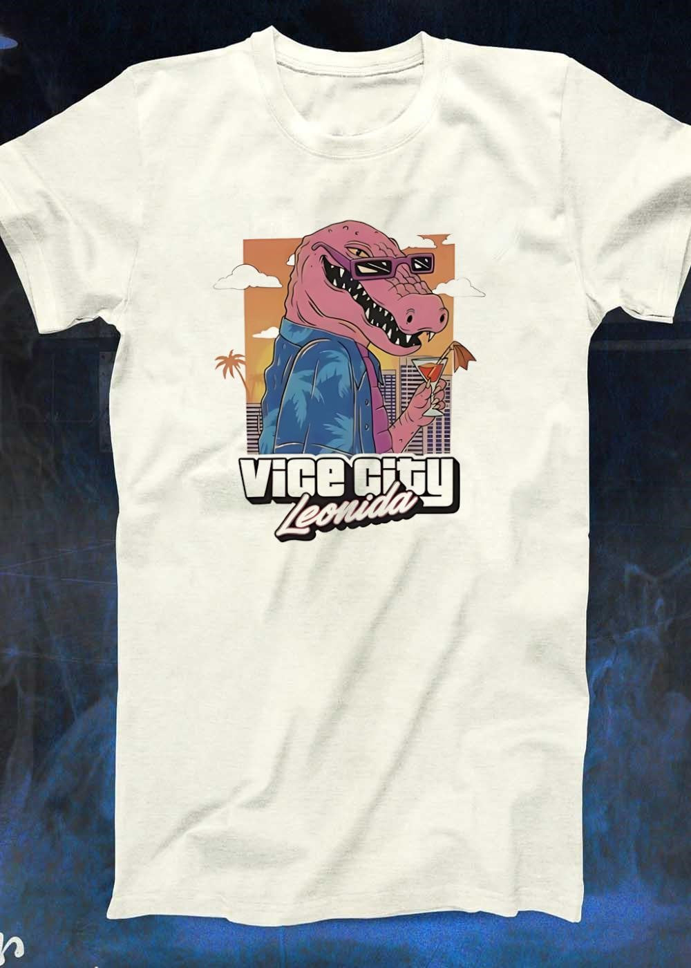Vice City Leonida crocodile holding cocktail shirt