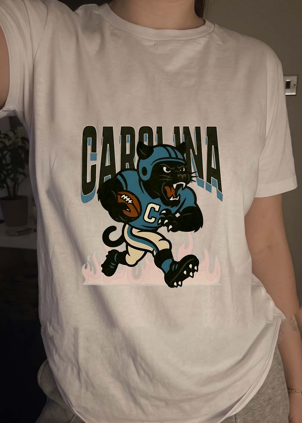 Vintage Style Carolina Football Panther Running T-Shirt