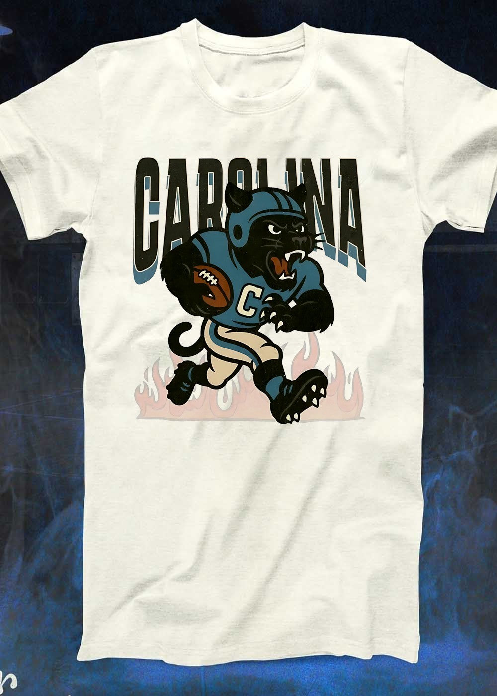 Vintage Style Carolina Football Panther Running T-Shirt