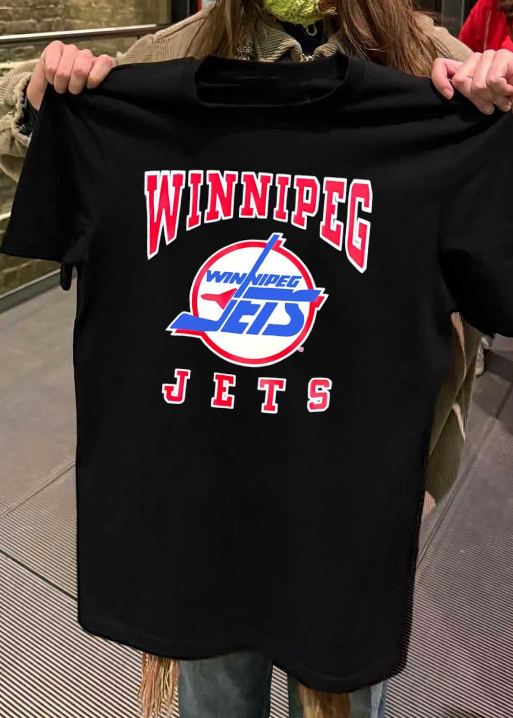 Winnipeg Jets Shirt Apparel featuring Hockey Logo and Team Name Print