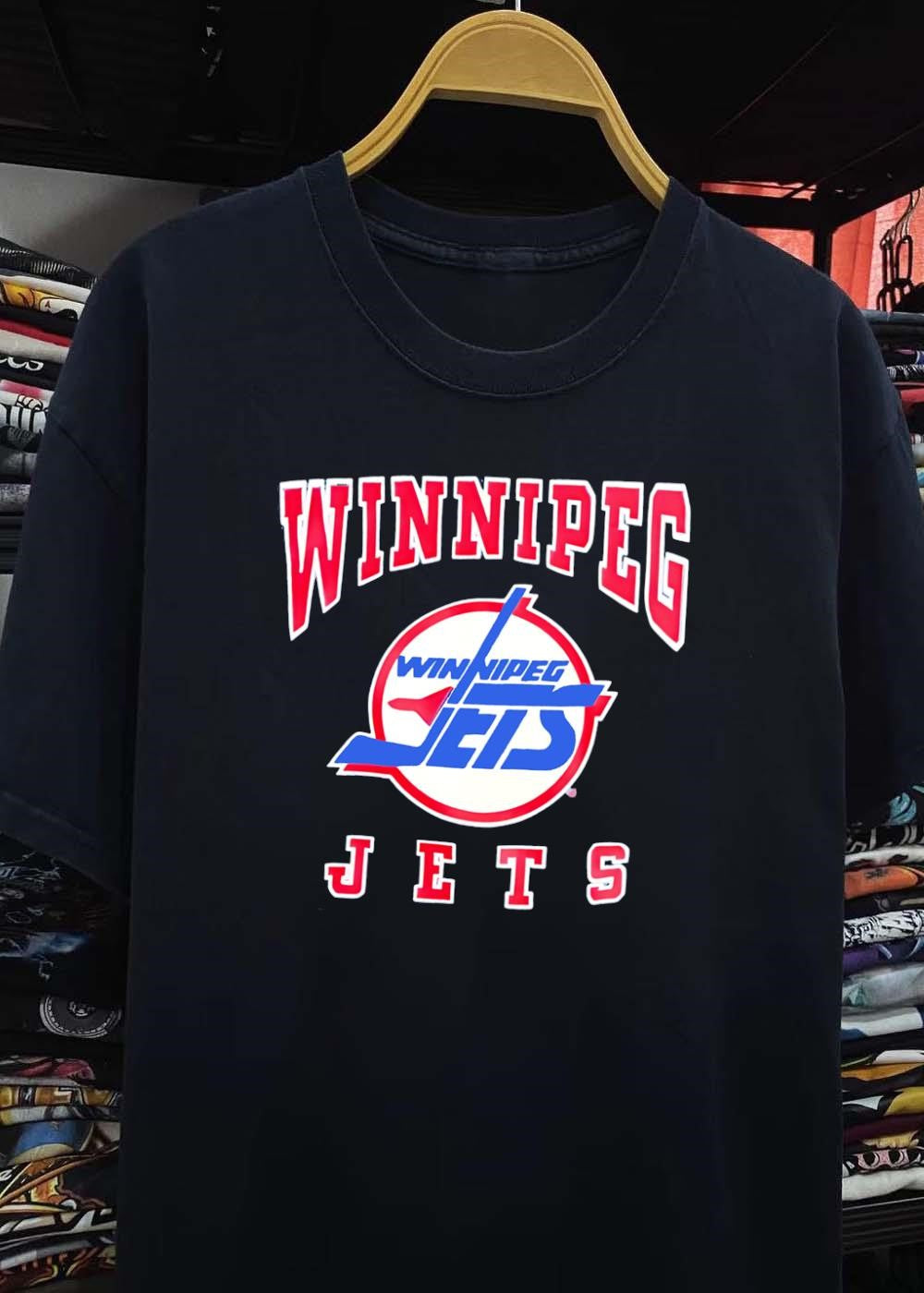 Winnipeg Jets Shirt Apparel featuring Hockey Logo and Team Name Print