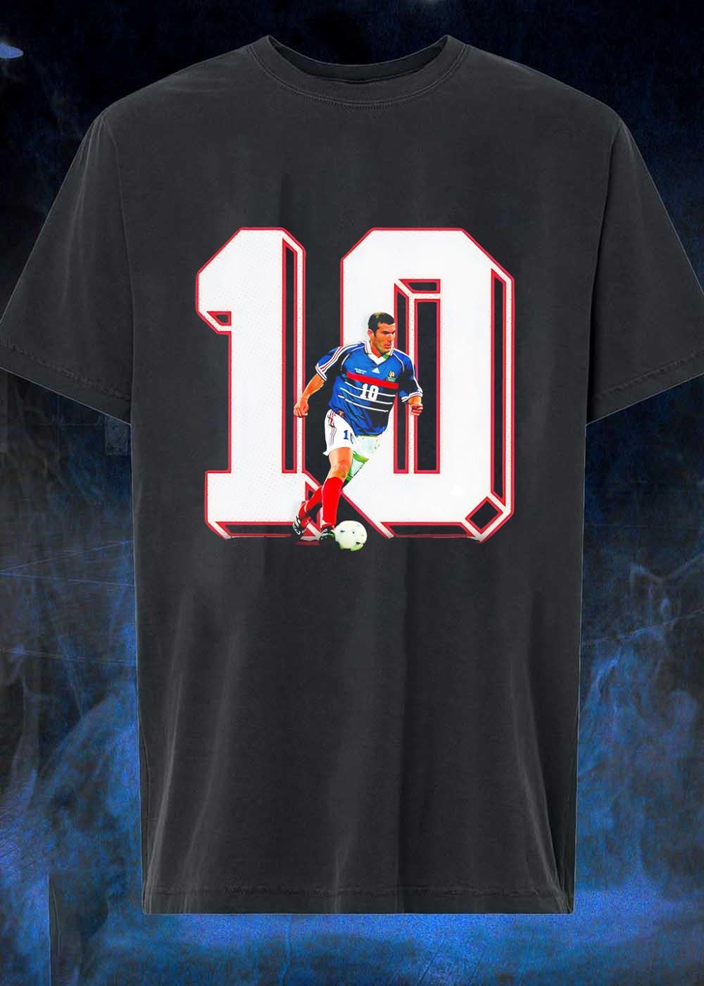 Zinedine Zidane Dribbling with France National Team Soccer Shirt
