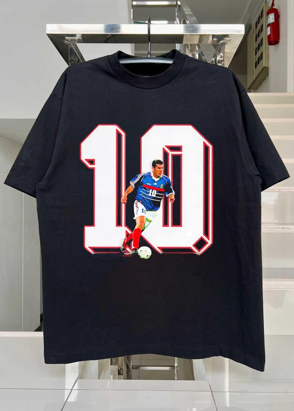 Zinedine Zidane Dribbling with France National Team Soccer Shirt