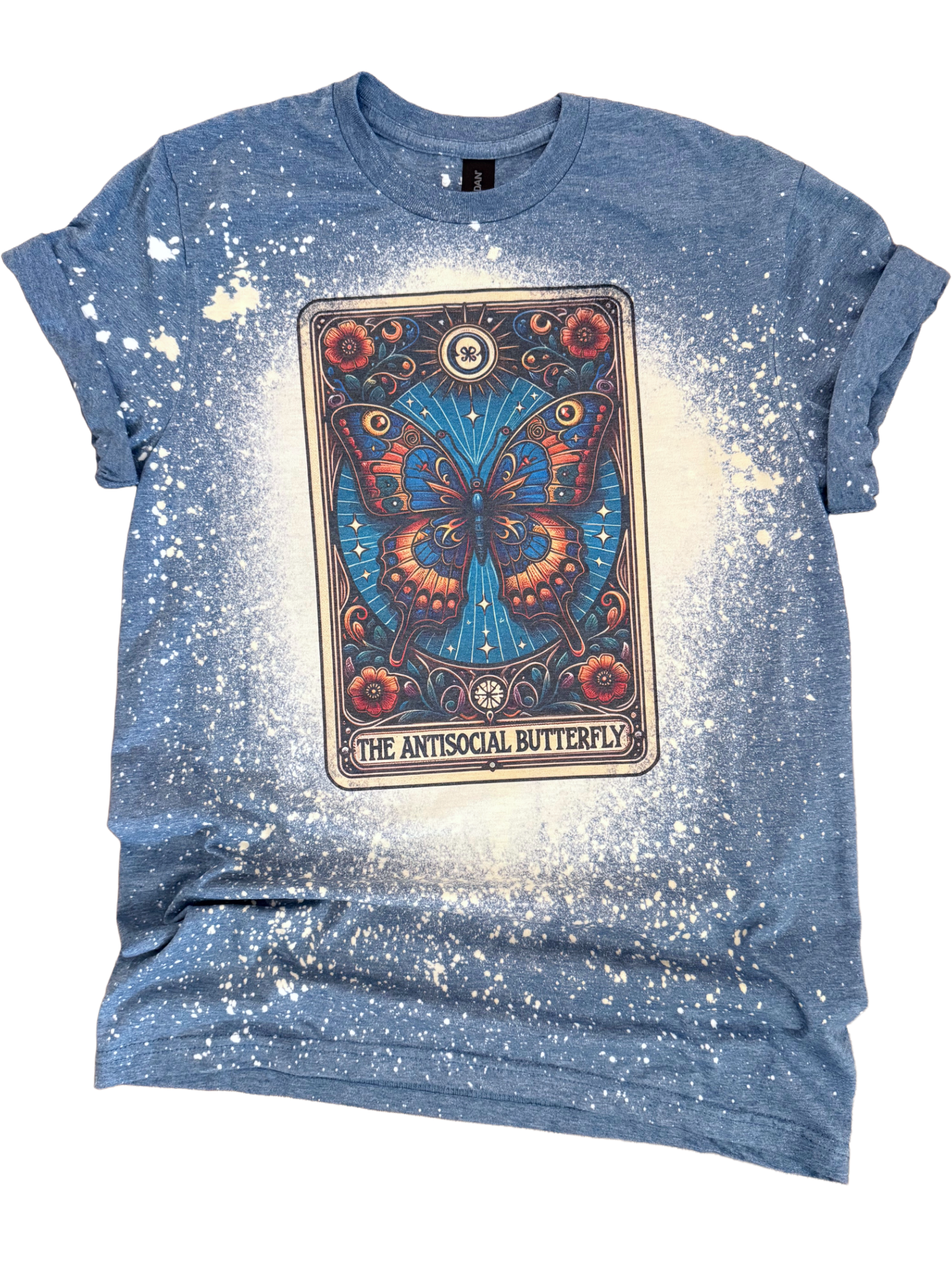 Antisocial Butterfly - Tarot Card Bleached Tee Unisex , , , Long Sleeve Tee