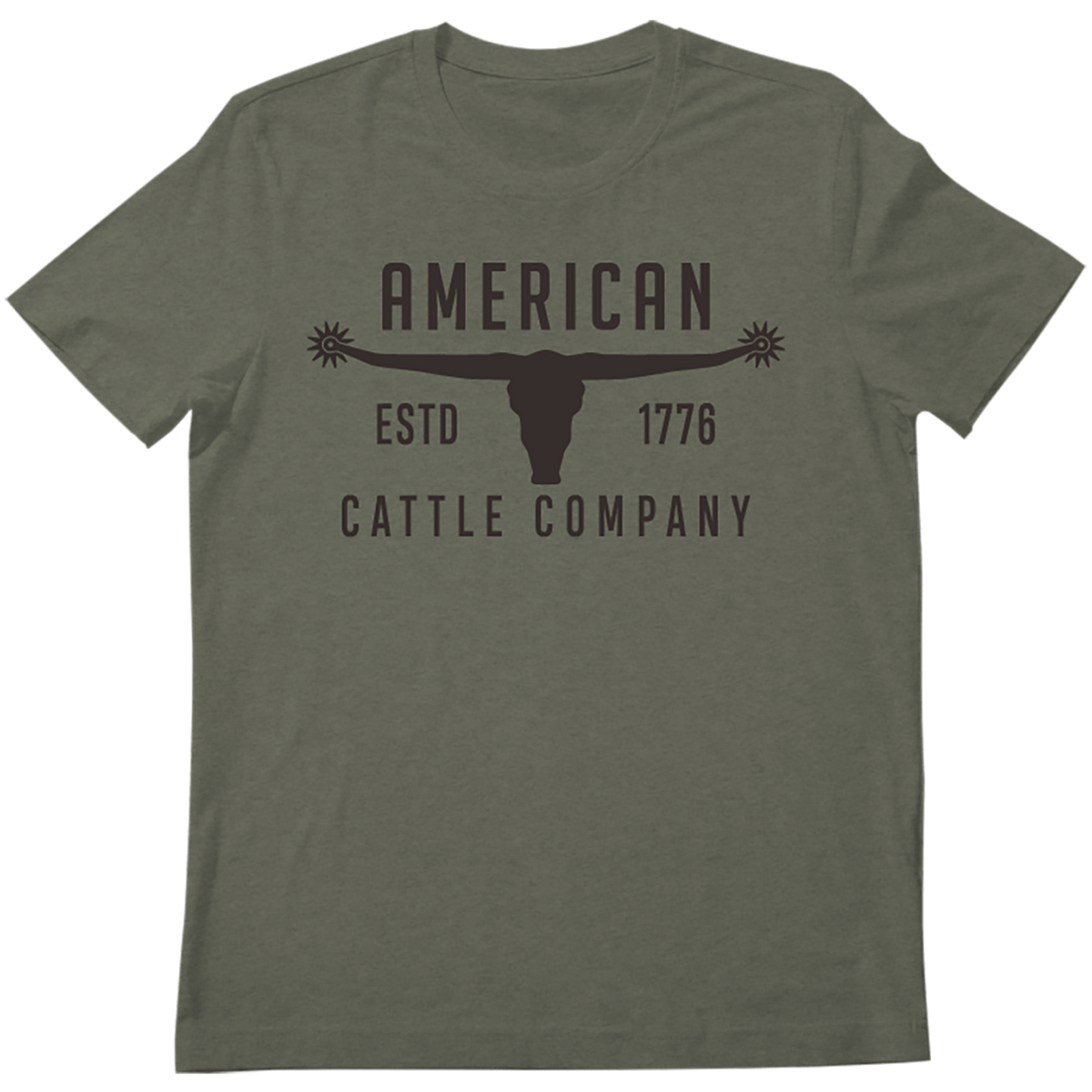 Bull Spurs Tee-Heather Sage Unisex , , , Long Sleeve Tee