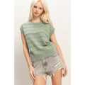 Textured Round Neck Dolman Sleeve Top Unisex , , , Long Sleeve Tee