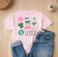 Lucky Girl Coquette St. Patrick's Day Graphic Tee Unisex , , , Long Sleeve Tee