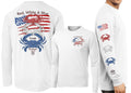 Men’S Performance Red White & Blue Crab Long Sleeve Unisex , , , Long Sleeve Tee