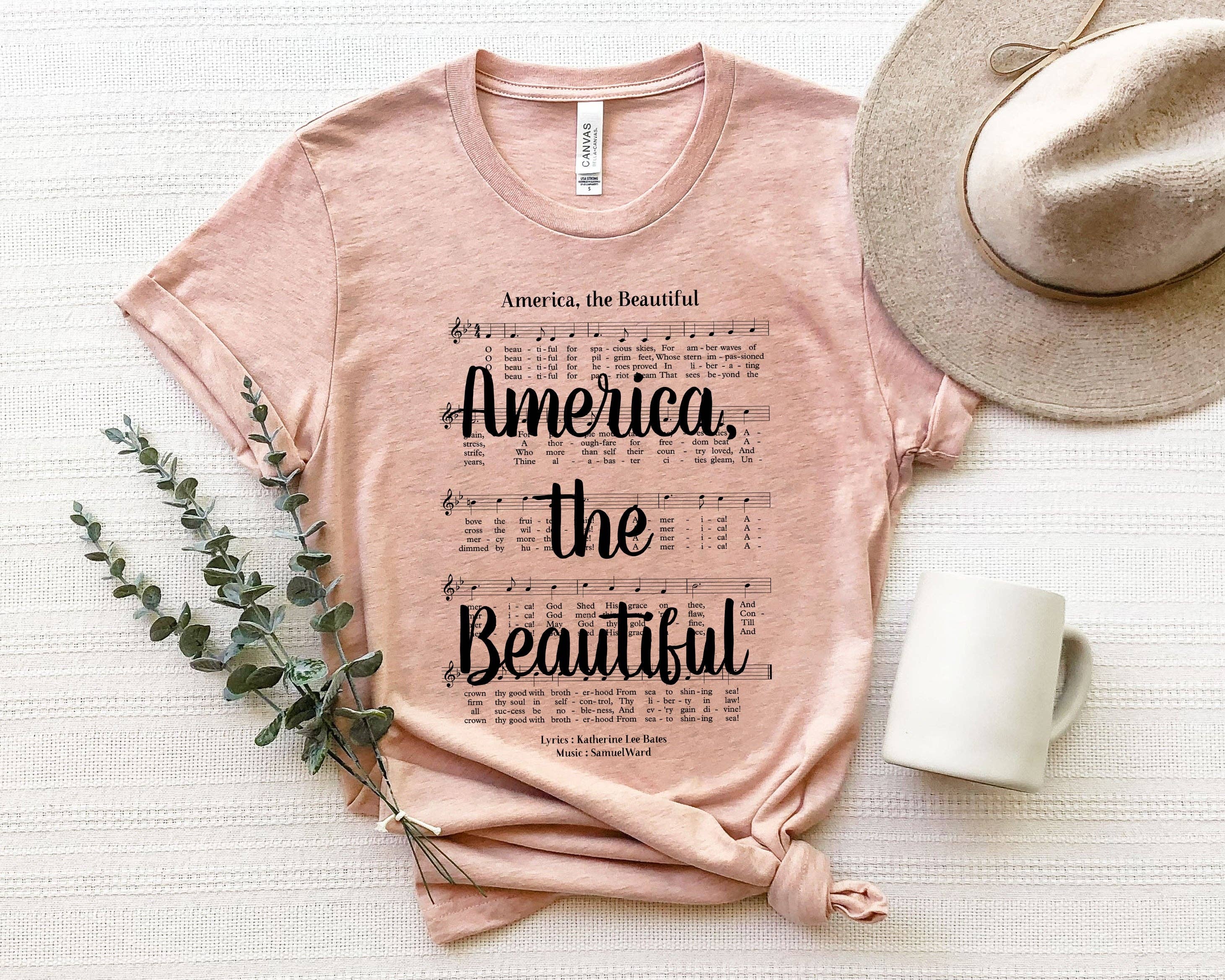 America the Beautiful Hymn - Black Ink Unisex , , , Long Sleeve Tee