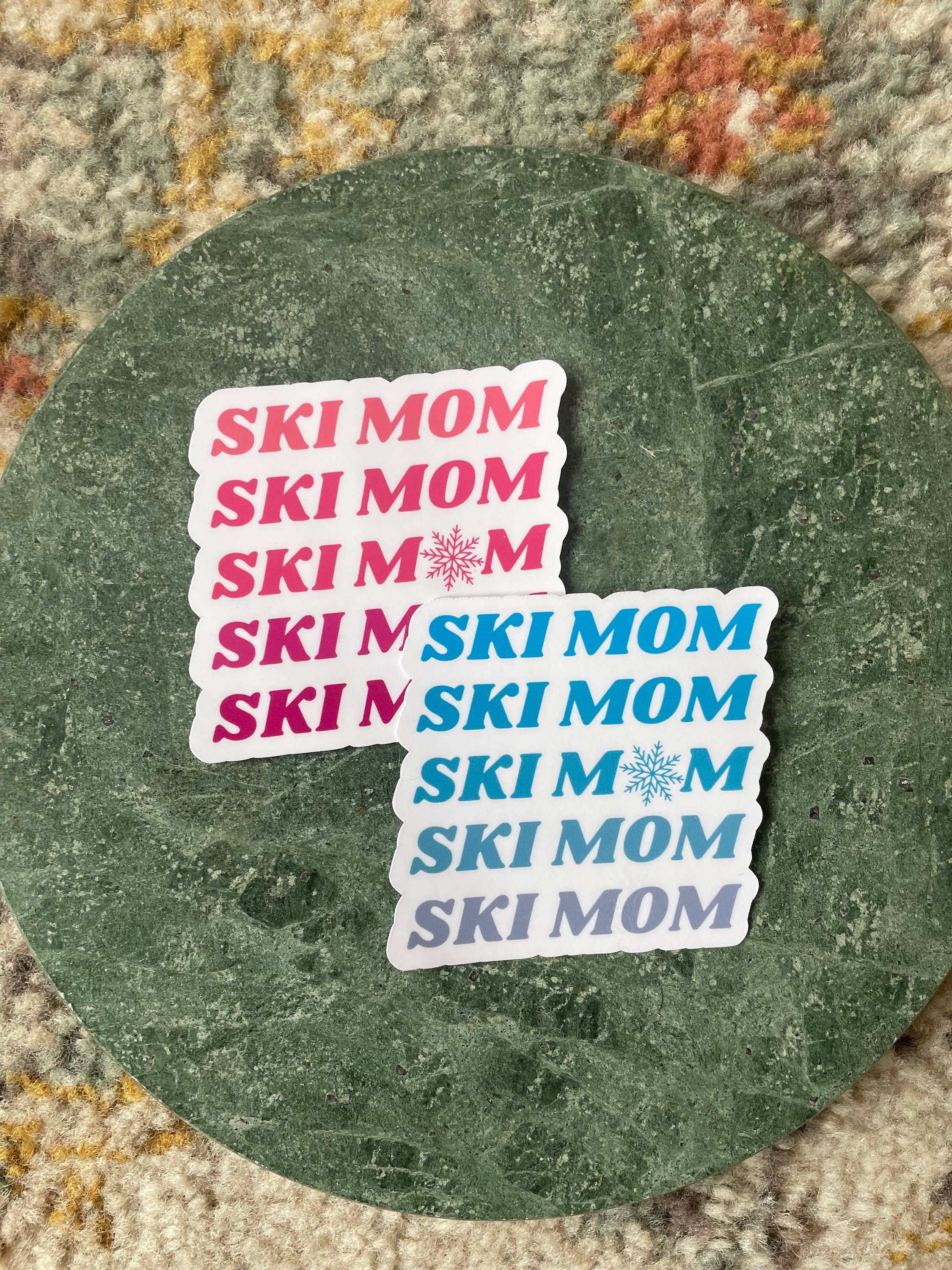 Ski Mom Sticker| Winter Sport Weather Resistant Unisex , , , Long Sleeve Tee