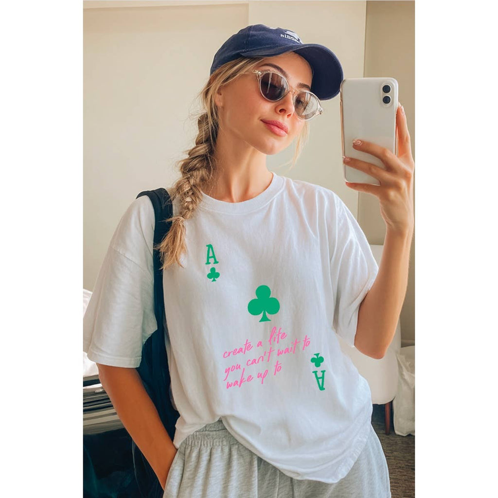 Ace Card Quote Graphic Oversized Tee