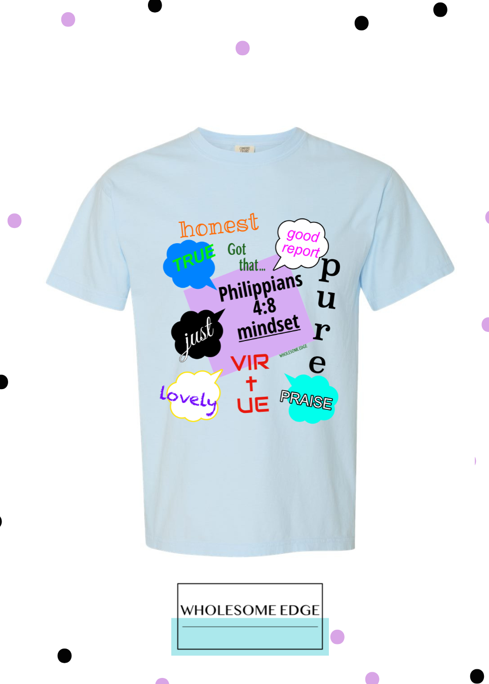 Philippians 4:8 Mindset Retro - Christian Tee - Youth Unisex , , , Long Sleeve Tee