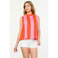 Sleeveless Mock Neck Colorblock Top Unisex , , , Long Sleeve Tee