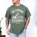 Father's Day: Be Strong Joshua 1:9 On Comfort Colors Moss Unisex , , , Long Sleeve Tee