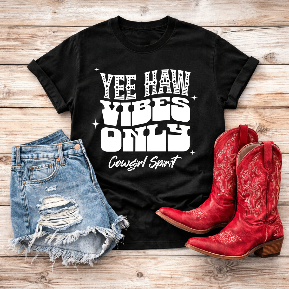 Yee Haw Vibes Graphic Unisex , , , Long Sleeve Tee