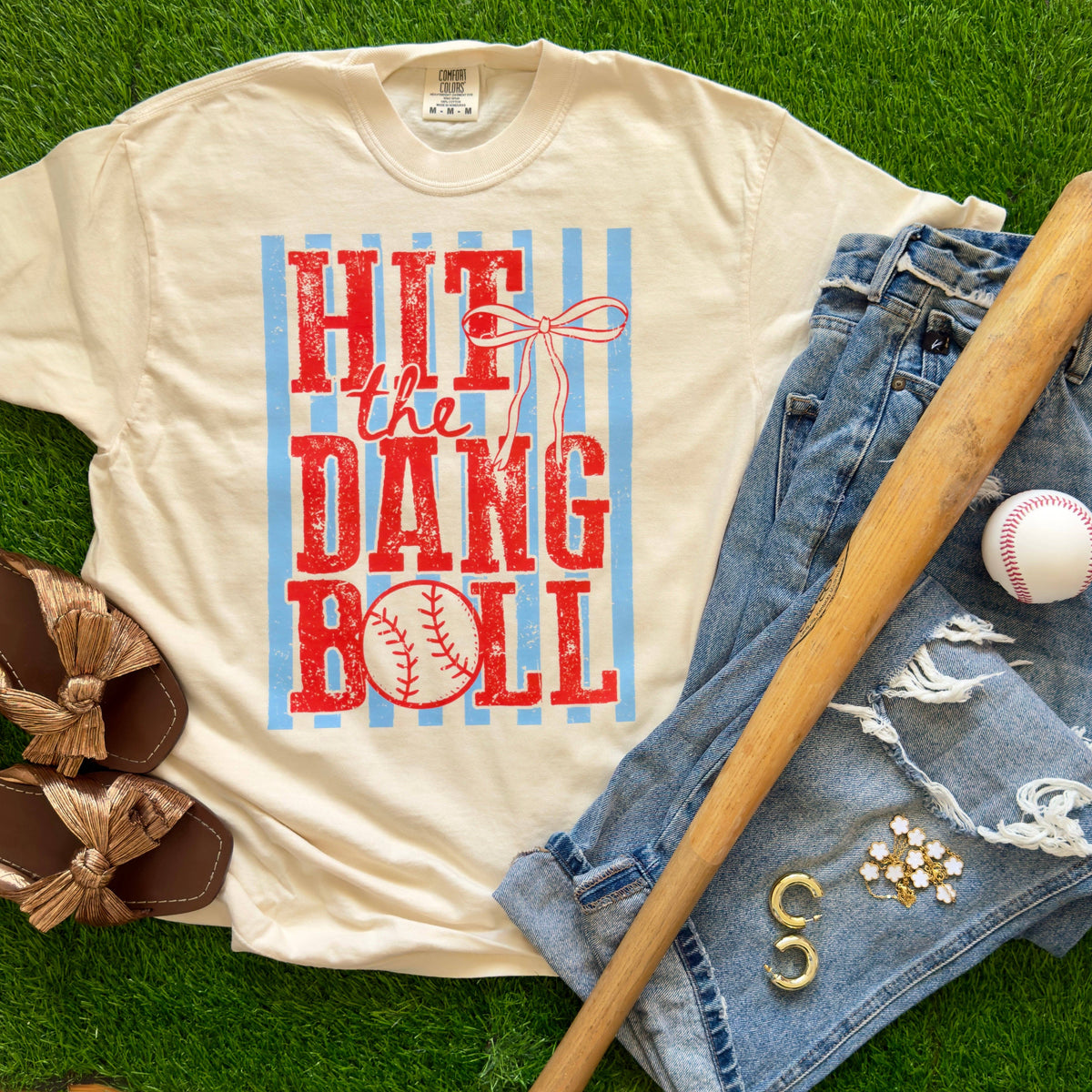 Hit the Dang Ball Stripes Unisex , , , Long Sleeve Tee