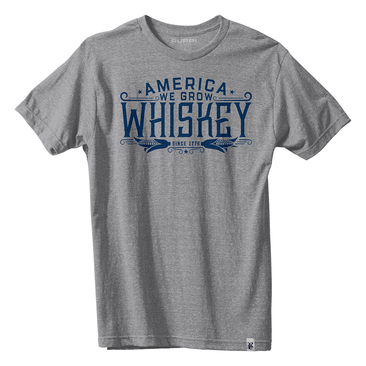 America We Grow Whiskey Tee - Gray Unisex , , , Long Sleeve Tee