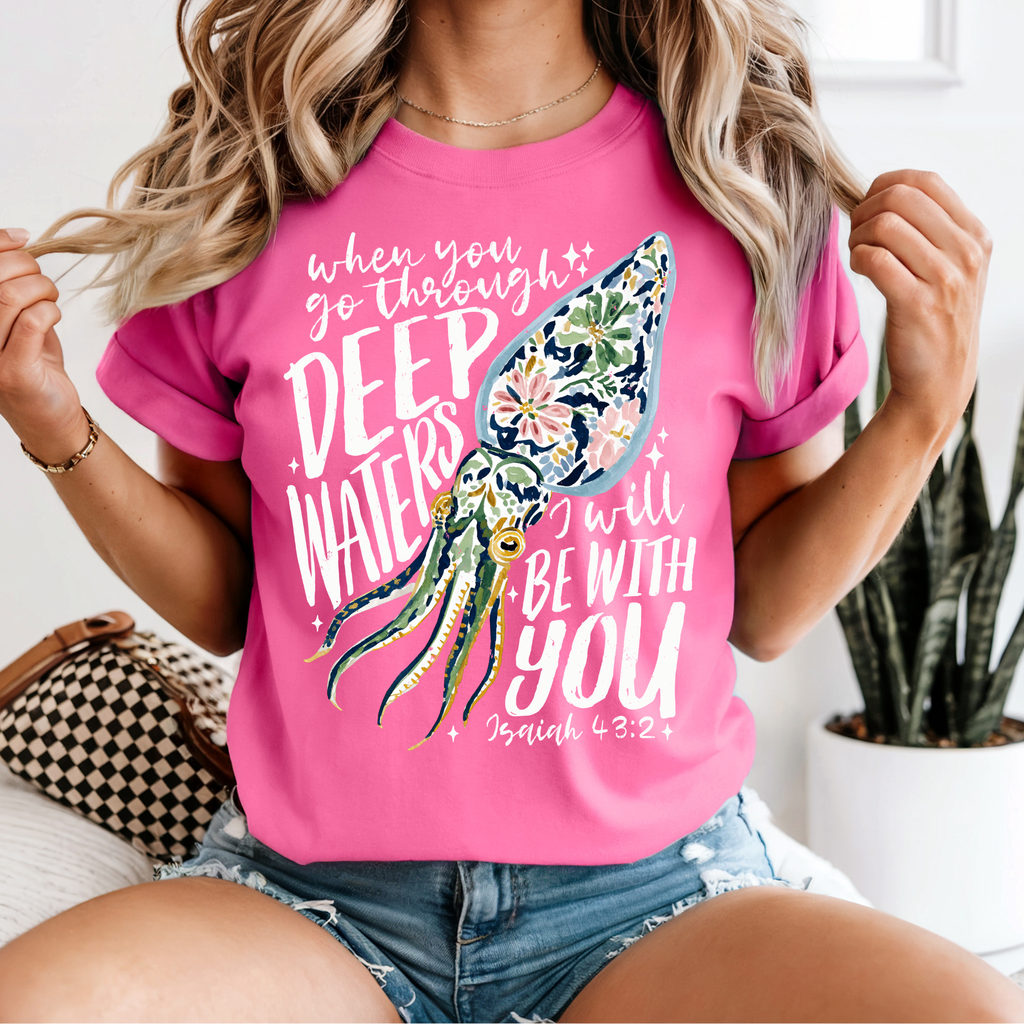 Deep Waters Squid On Comfort Colors Crunchberry