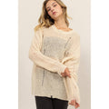 Distressed Knit Sweater Unisex , , , Long Sleeve Tee