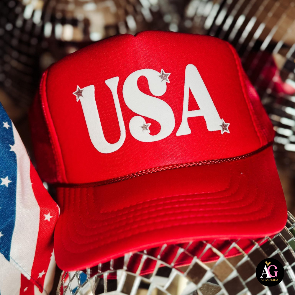 USA Trucker Hat Unisex , , , Long Sleeve Tee