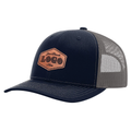 Custom Hat with Laser Engraved Patch - Navy/Charcoal Unisex , , , Long Sleeve Tee