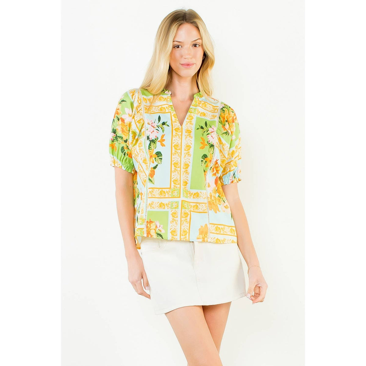 Short Sleeve Floral Print Top Unisex , , , Long Sleeve Tee