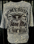 Save Me Bleached Tshirt Unisex , , , Long Sleeve Tee