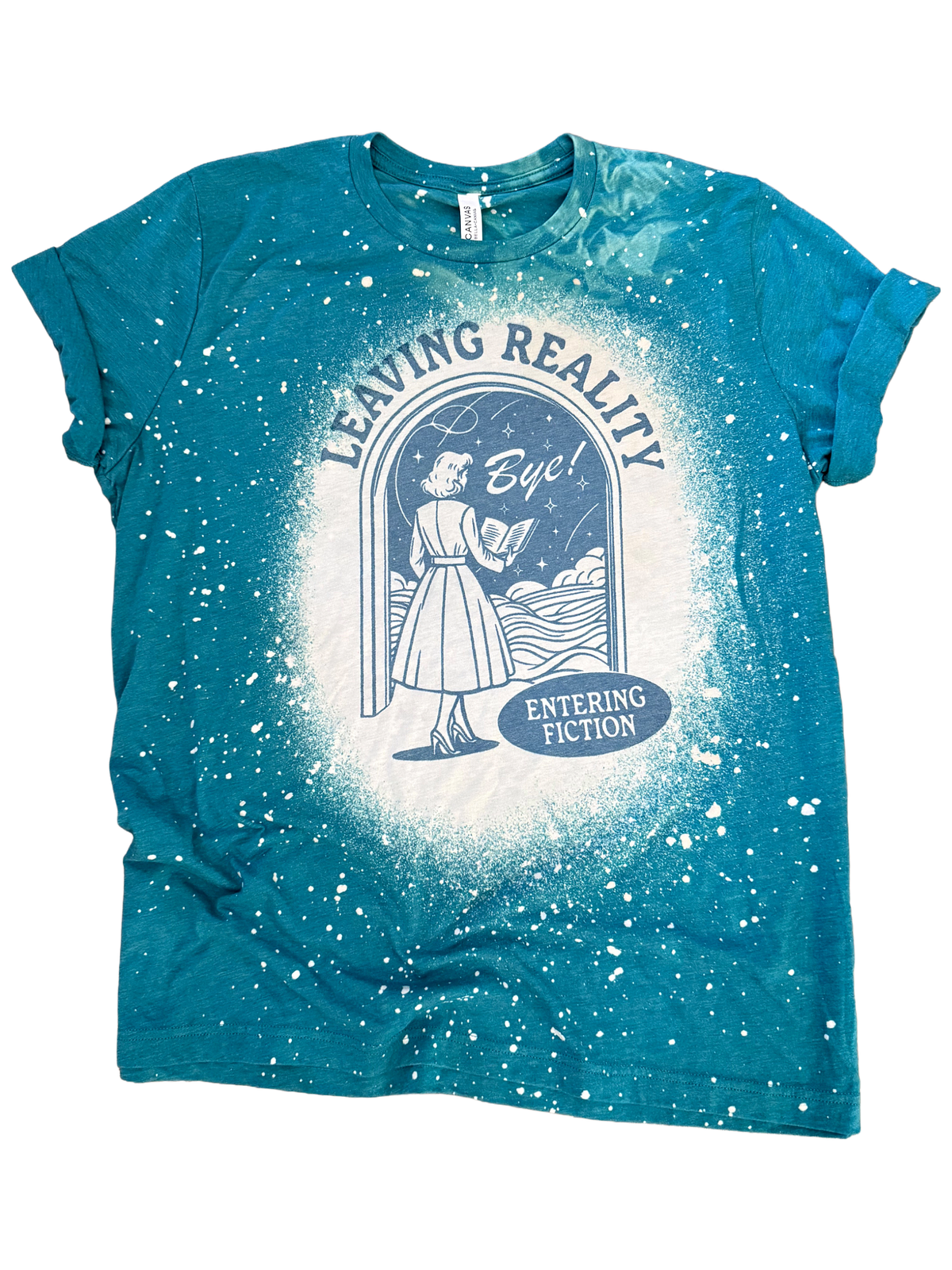 Leaving Reality Book Lover Bleached Tee Unisex , , , Long Sleeve Tee