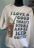 Coffee and Thrifting Tshirt/ Unisex , , , Long Sleeve Tee