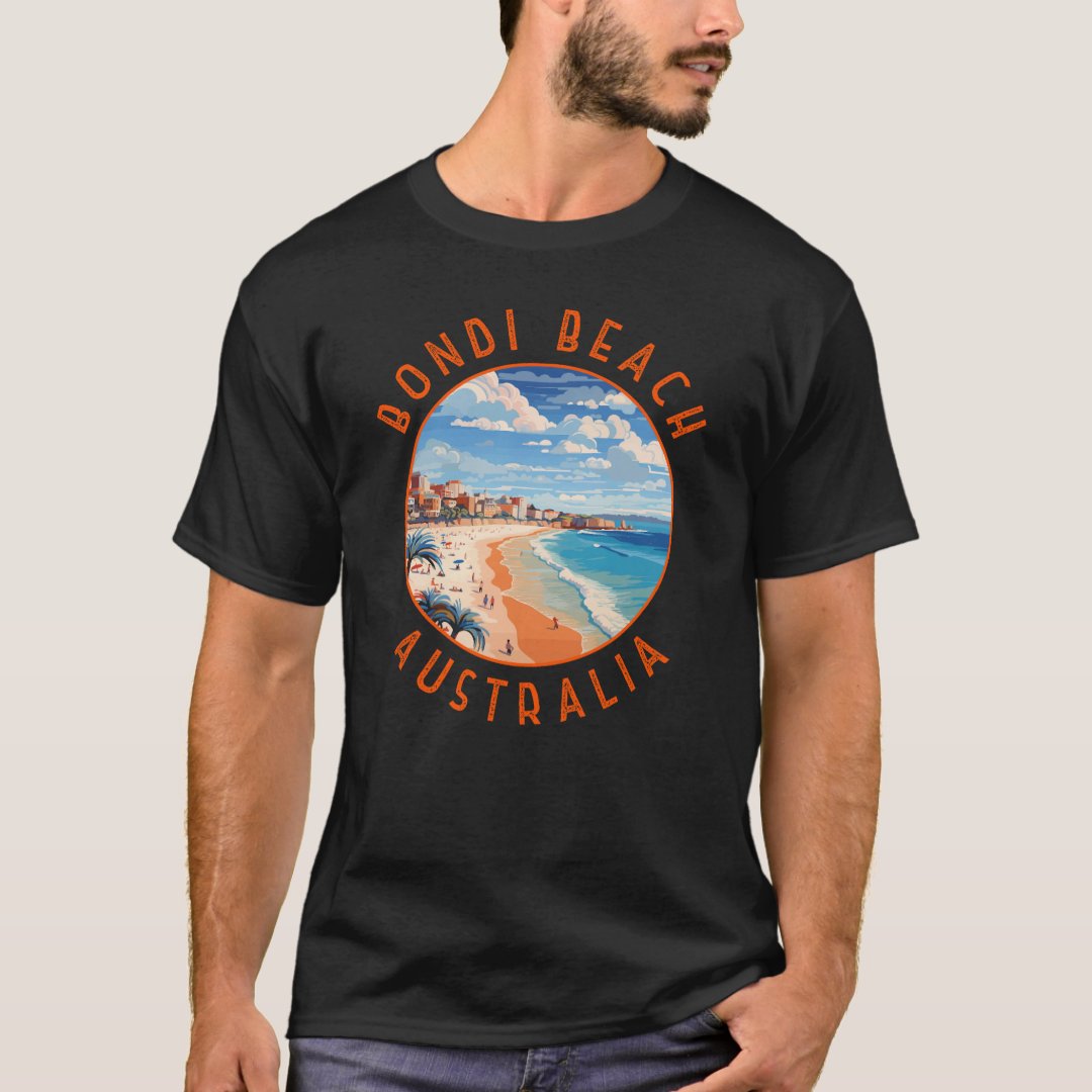 Bondi Beach Australia Travel Art Vintage