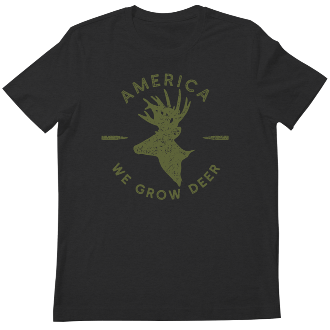 We Grow Deer Tee-Black Unisex , , , Long Sleeve Tee