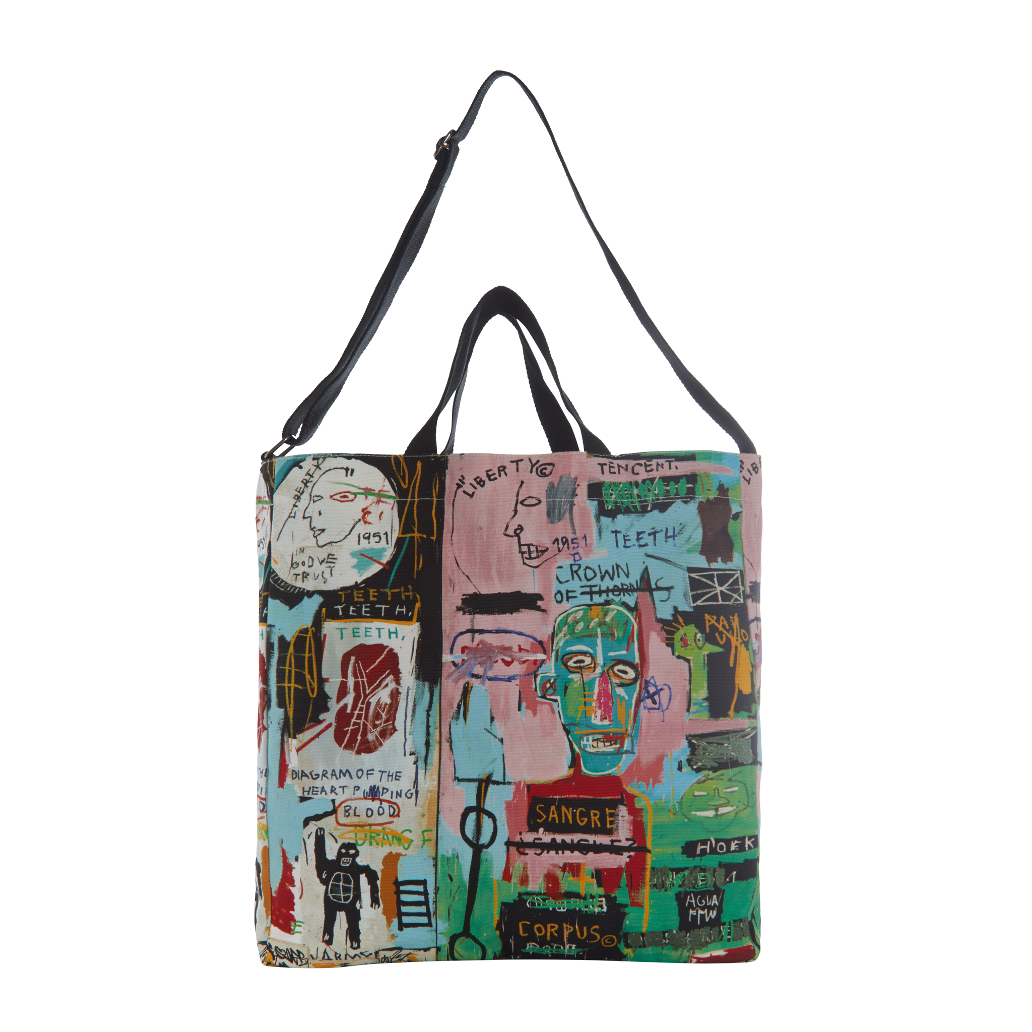 Jean-Michel Basquiat “in Italian” Crossbody Tote Unisex , , , Long Sleeve Tee