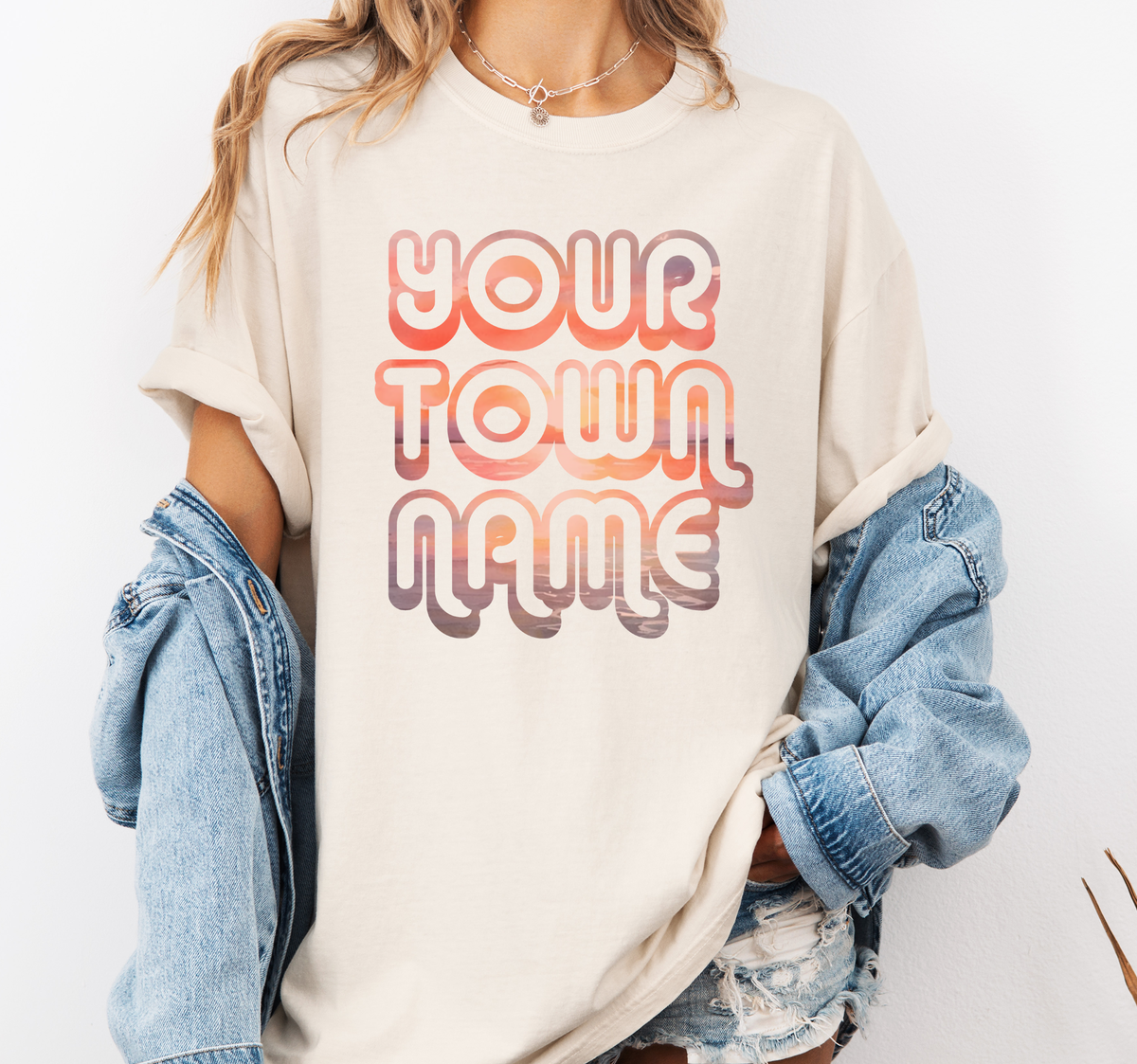 Custom Text Beach Shirt, Comfort Colors® Tourist Souvenir Unisex , , , Long Sleeve Tee