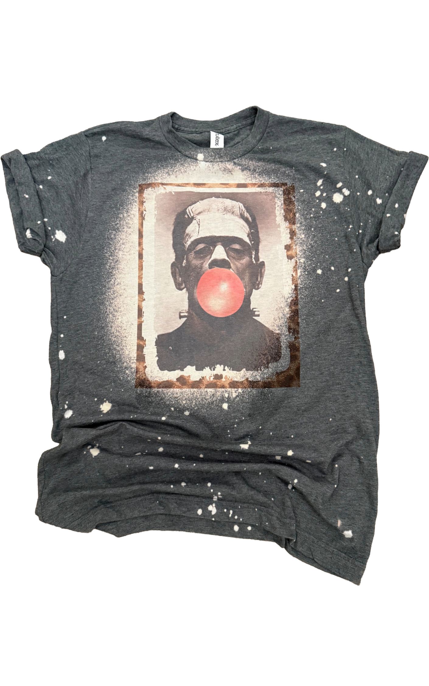 Frankenstein Bubblegum Halloween Bleached Tee Unisex , , , Long Sleeve Tee