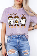 Women Halloween Graphic Print Mineral Wash Top Unisex , , , Long Sleeve Tee