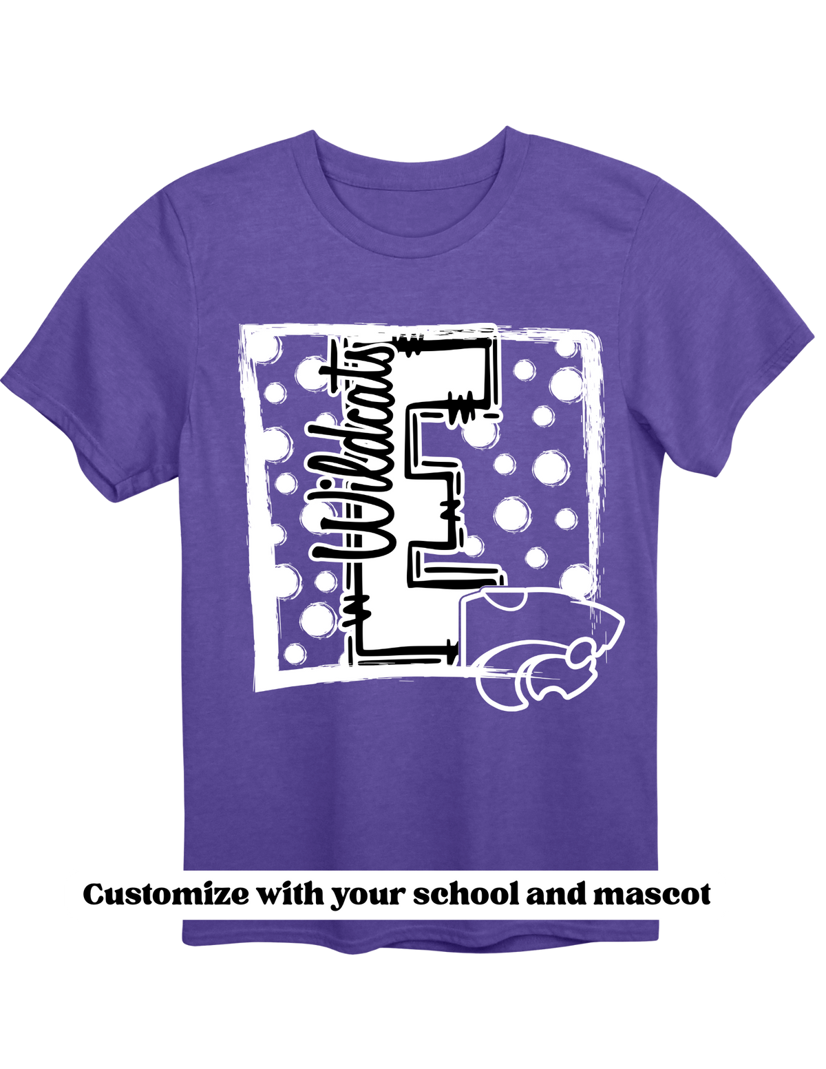 Polka Dot Custom Mascot School Spirit Shirt Unisex , , , Long Sleeve Tee