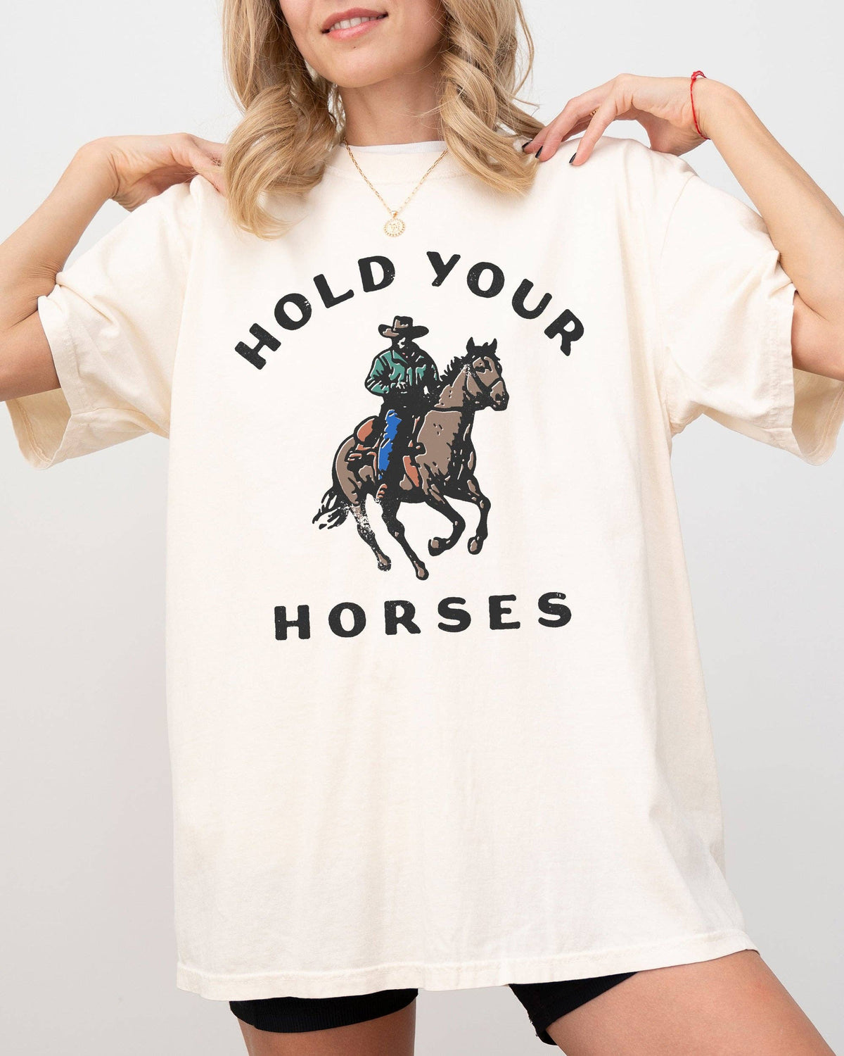 Hold Your Horses, Retro Western, Cowboy, Country Shirt Unisex , , , Long Sleeve Tee