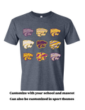 Logo or Sport Grid Custom Mascot School Spirit Shirt Unisex , , , Long Sleeve Tee