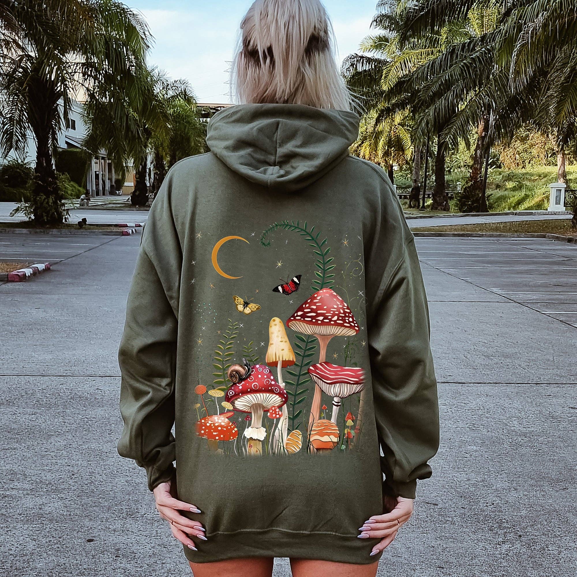 Mystical Mushroom Forest Unisex , , , Long Sleeve Tee