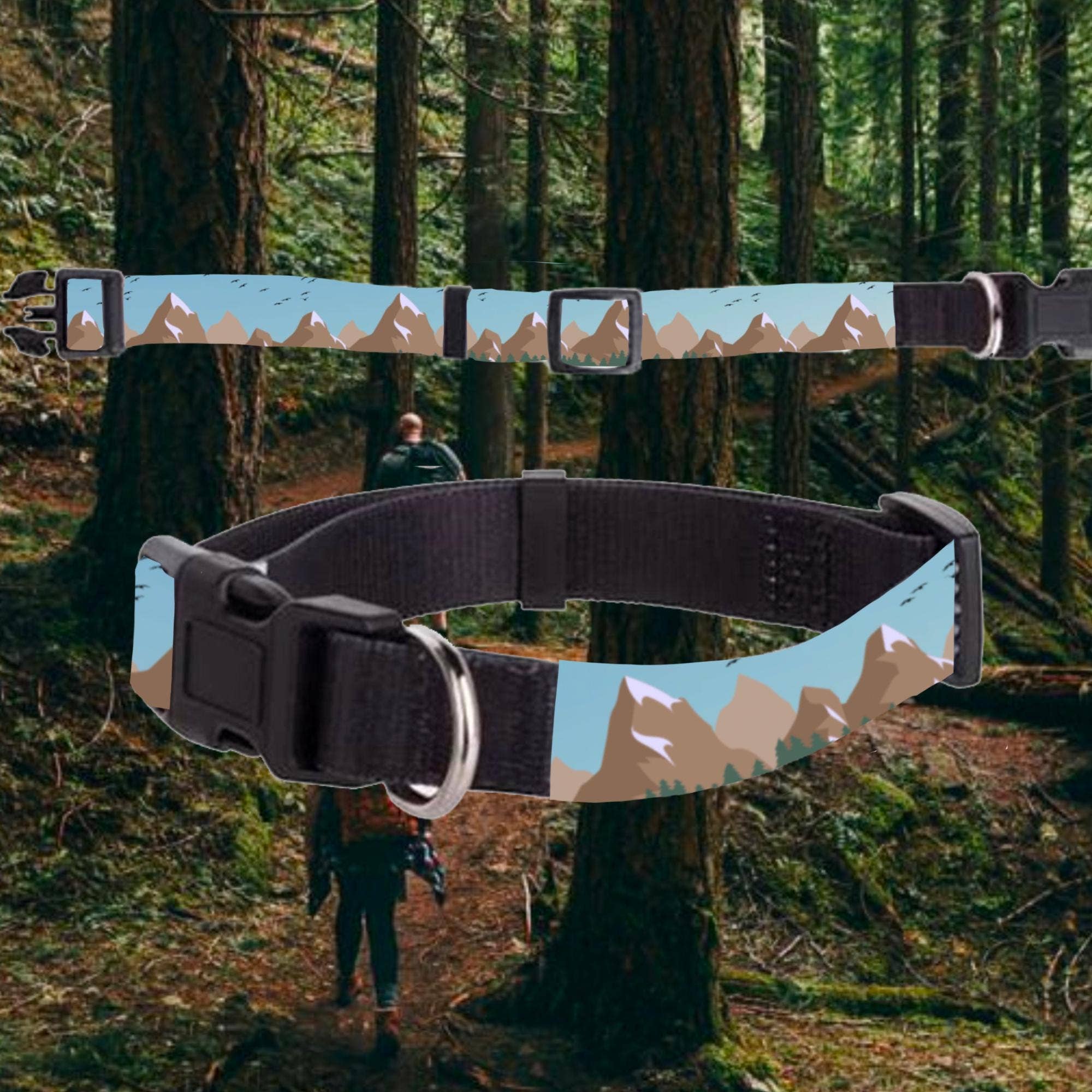 Mountains Dog Collar, Sublimated Mountain Skyline Design Unisex , , , Long Sleeve Tee