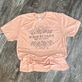 Walk By Faith Not By Sight Floral On Tultex Heather Peach